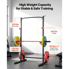 VEVOR Power Cage Squat Rack, Multifunctional Power Rack Home Gym, 1000LBS Strength Training Workout Equipment with 4