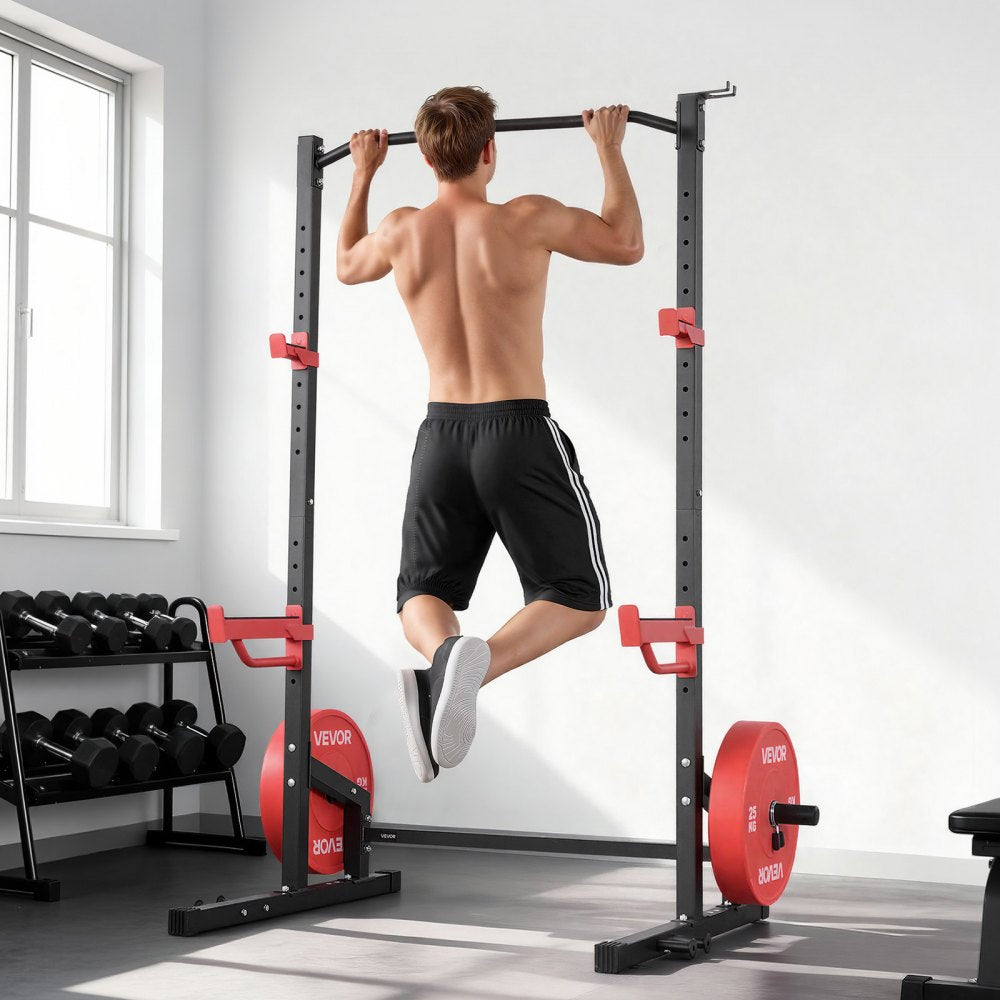 VEVOR Power Cage Squat Rack, Multifunctional Power Rack Home Gym, 1000LBS Strength Training Workout Equipment with 4