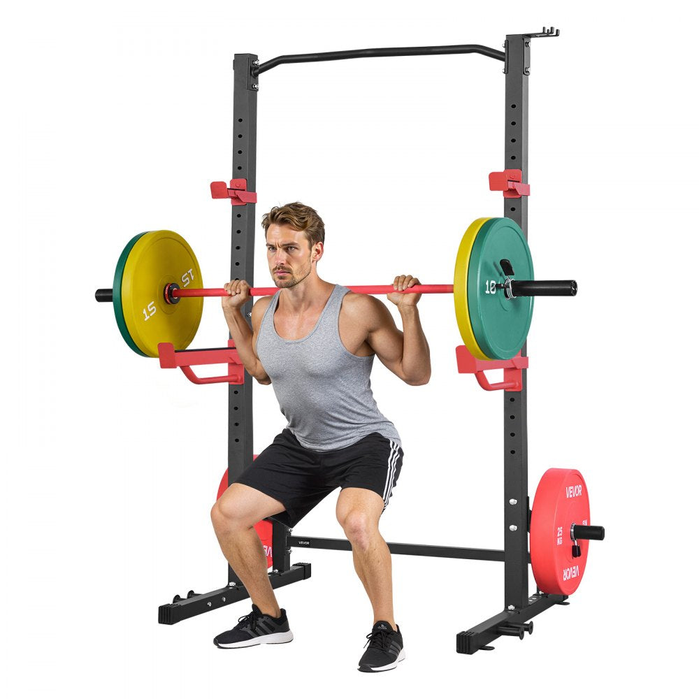VEVOR Power Cage Squat Rack, Multifunctional Power Rack Home Gym, 1000LBS Strength Training Workout Equipment with 4