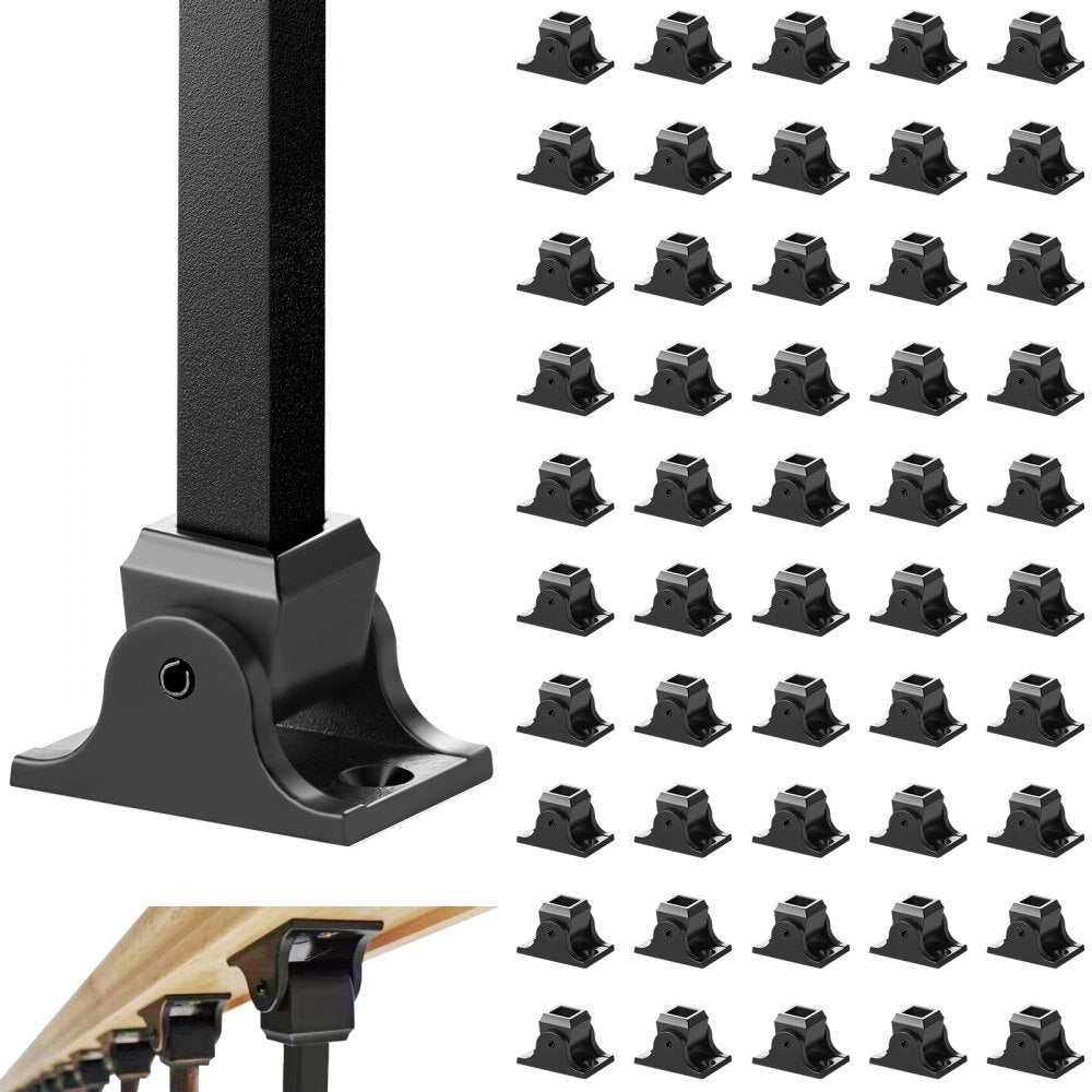 VEVOR Aluminum Alloy Baluster Shoes Square Balusters Baluster Wrought Spindles for Staircase Slant Shoes with Screw