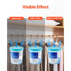 VEVOR Moisture Absorber Bucket, 2 Packs 16.2 oz Hi-Capacity Moisture Absorber Bucket with 800ml Storage Area & Reusable