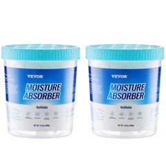 VEVOR Moisture Absorber Bucket, 2 Packs 16.2 oz Hi-Capacity Moisture Absorber Bucket with 800ml Storage Area & Reusable