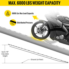VEVOR 60" x 12" Aluminum Trailer Ramps 6000LBS Total Beavertail Hook End 1 Pair 2 Ramps - 60x12x2.5inch
