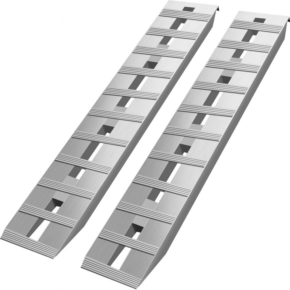 VEVOR 60" x 12" Aluminum Trailer Ramps 6000LBS Total Beavertail Hook End 1 Pair 2 Ramps - 60x12x2.5inch