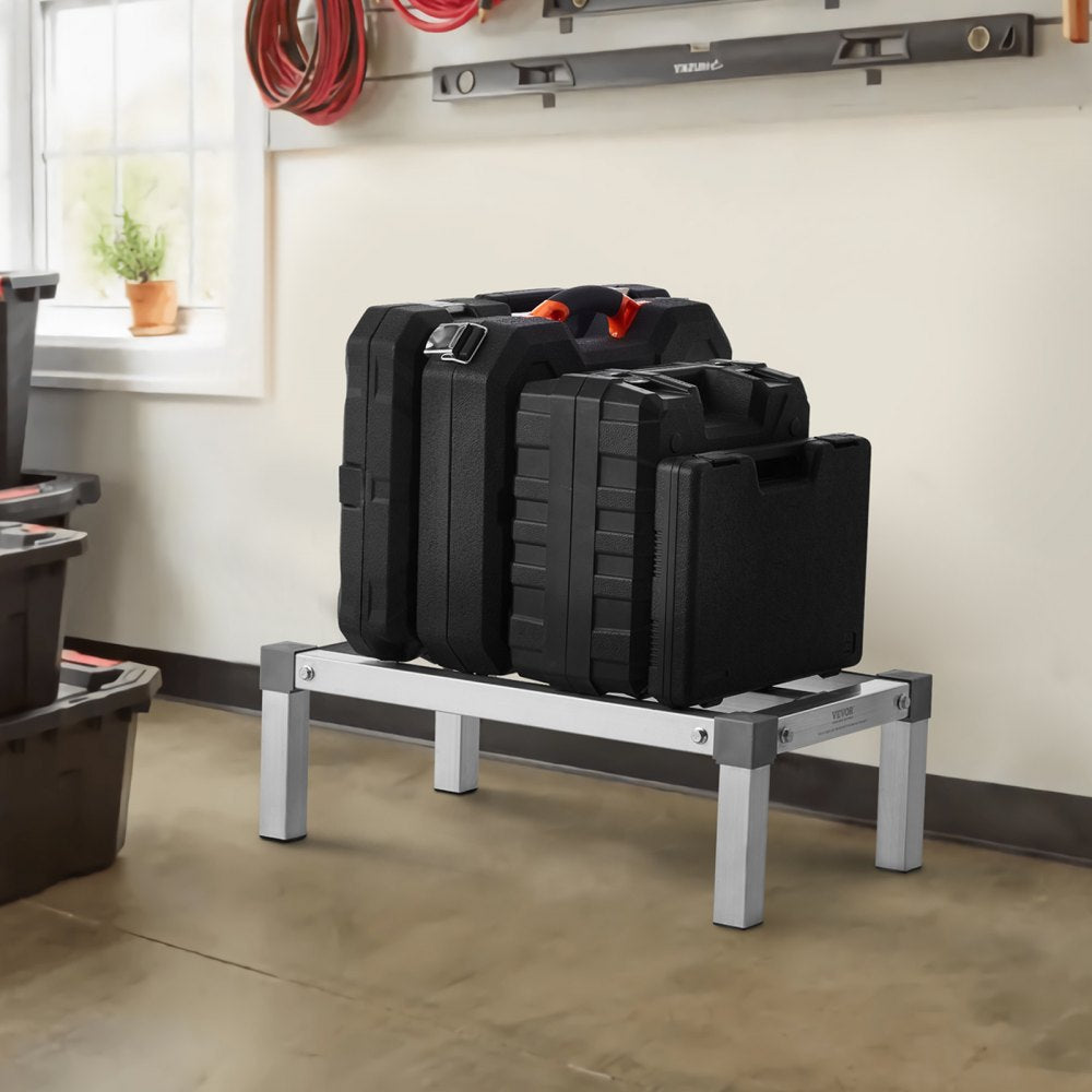 VEVOR Aluminum Dunnage Rack, 24" x 14" Commercial Food Floor Rack, 8" Off the Floor, 1000 lbs Capacity Adjustable