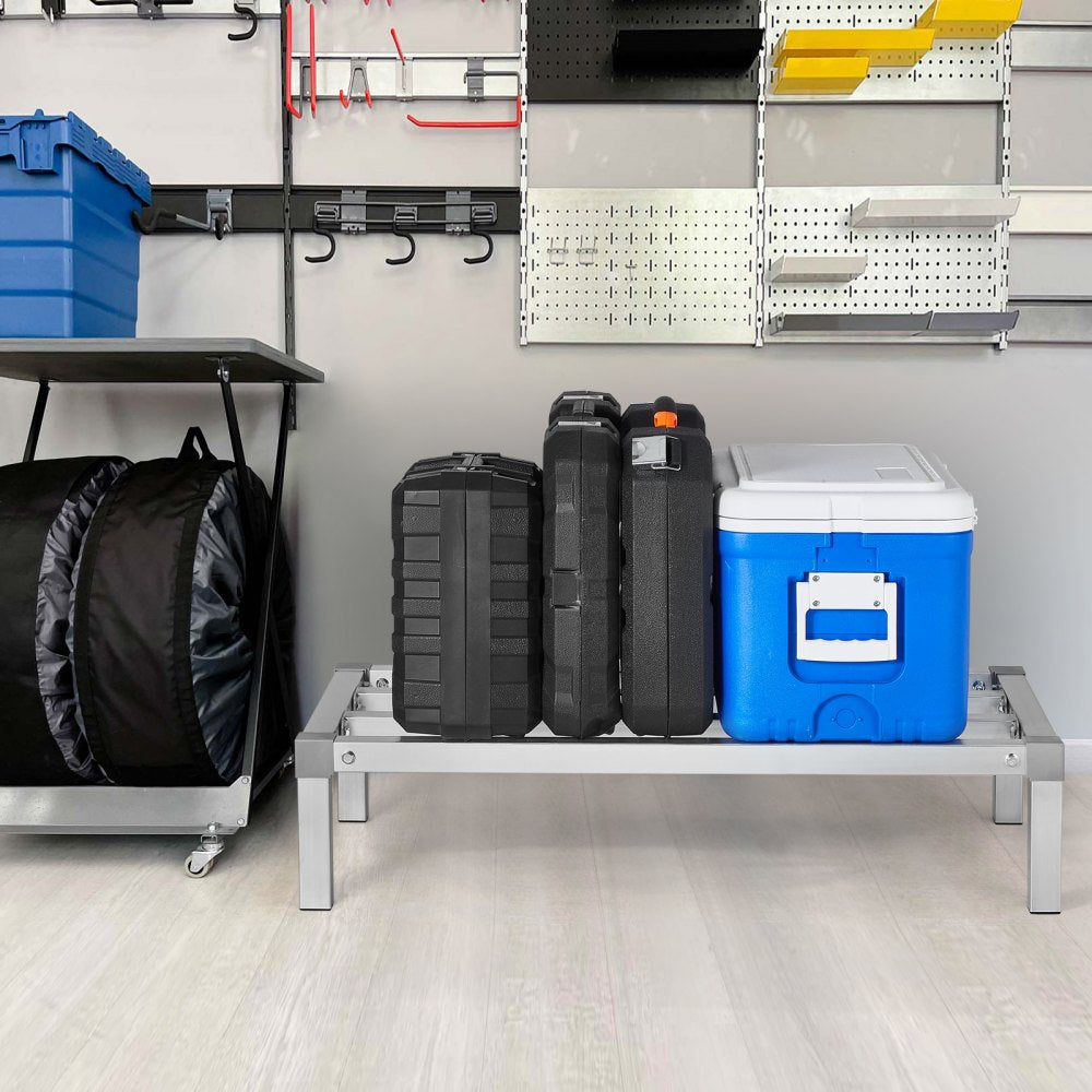 VEVOR Aluminum Dunnage Rack, 36" x 20" Commercial Food Floor Rack, 8" Off the Floor, 1000 lbs Capacity All-Welded
