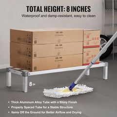 VEVOR Aluminum Dunnage Rack, 48" x 14" Commercial Food Floor Rack, 8" Off the Floor, 1000 lbs Capacity All-Welded