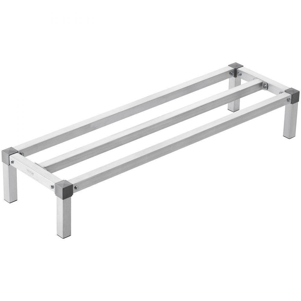 VEVOR Aluminum Dunnage Rack, 48" x 14" Commercial Food Floor Rack, 8" Off the Floor, 1000 lbs Capacity All-Welded