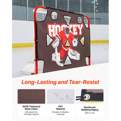 VEVOR Street Hockey Goalie Shooting Target, Shooter Tutor Ice Hockey Goal Practice Target, Tear-proof Premium Net with