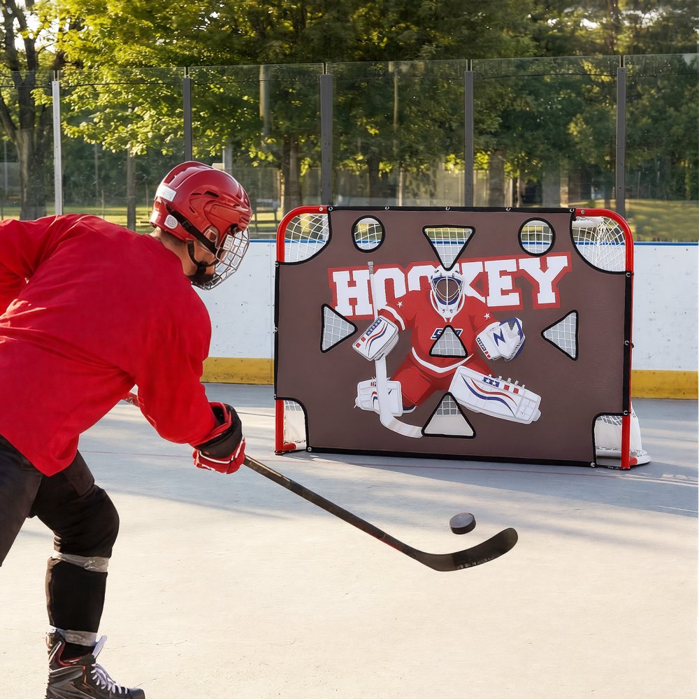 VEVOR Street Hockey Goalie Shooting Target, Shooter Tutor Ice Hockey Goal Practice Target, Tear-proof Premium Net with