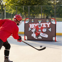 VEVOR Street Hockey Goalie Shooting Target, Shooter Tutor Ice Hockey Goal Practice Target, Tear-proof Premium Net with