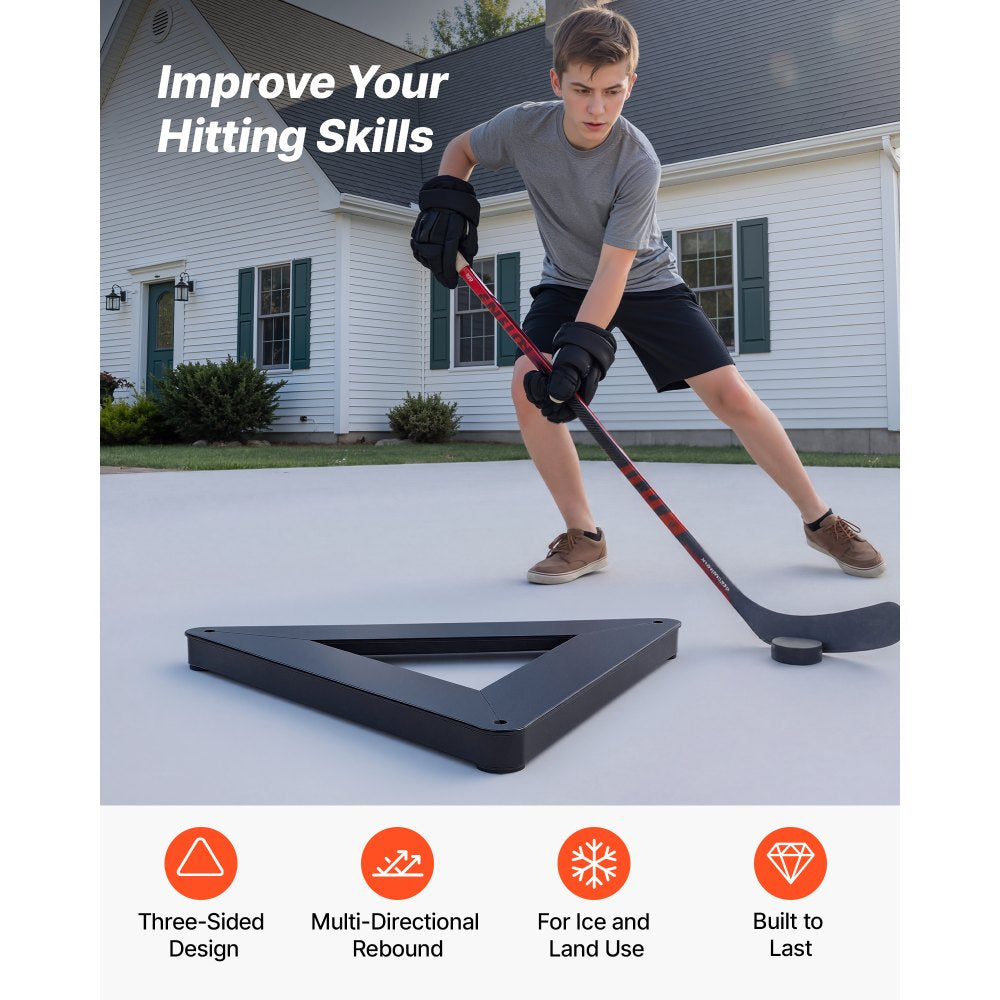 VEVOR Triangle Hockey Passer, Heavy-Duty Multi-Angle Rebounder, Hockey Passing Aid, Passing & Stick Handling Trainer