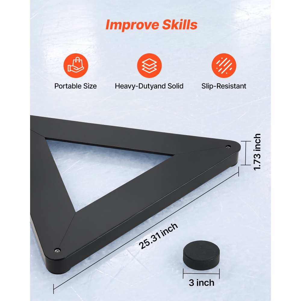 VEVOR Triangle Hockey Passer, Heavy-Duty Multi-Angle Rebounder, Hockey Passing Aid, Passing & Stick Handling Trainer