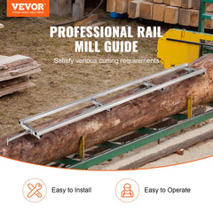 VEVOR Rail Mill Guide System, 9 ft Milling Guide, 4 Crossbar Kits Chainsaw Mill Rail Guide, Aluminum Adjustable Saw