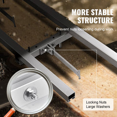 VEVOR Rail Mill Guide System, 9 ft Milling Guide, 4 Crossbar Kits Chainsaw Mill Rail Guide, Aluminum Adjustable Saw