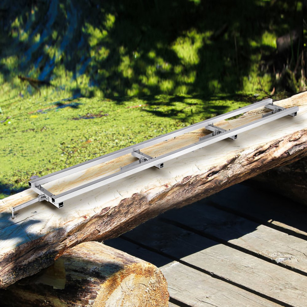 VEVOR Rail Mill Guide System, 9 ft Milling Guide, 4 Crossbar Kits Chainsaw Mill Rail Guide, Aluminum Adjustable Saw