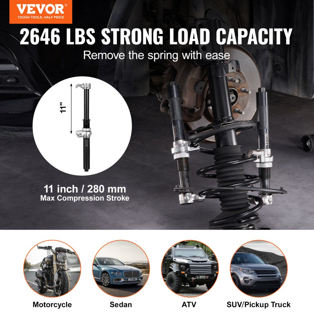 VEVOR Coil Spring Compressor Tool, 2 pcs Heavy Duty Macpherson Strut Spring Compressor Set, 2646 lbs Strut Spring