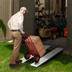 VEVOR Portable Loading Ramps, 2 Pcs 47.2 x 8.5 in, Durable Aluminum Shed Ramp Set with Anti-Slip Holes, Compact Design