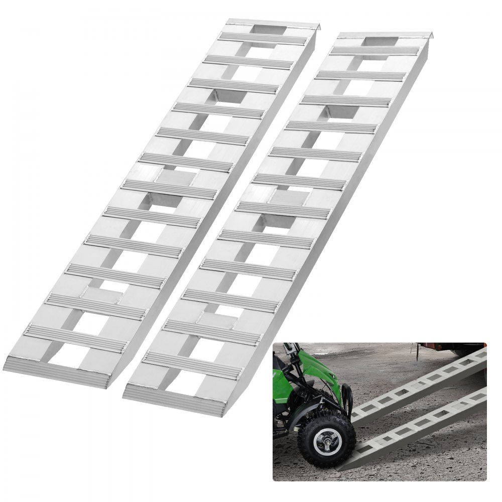 VEVOR Loading Ramps, 2 Pcs 72 x 15 in, Durable Aluminum and Heavy-Duty Trailer Ramp Set with Anti-Slip Plates, 6000 Lbs