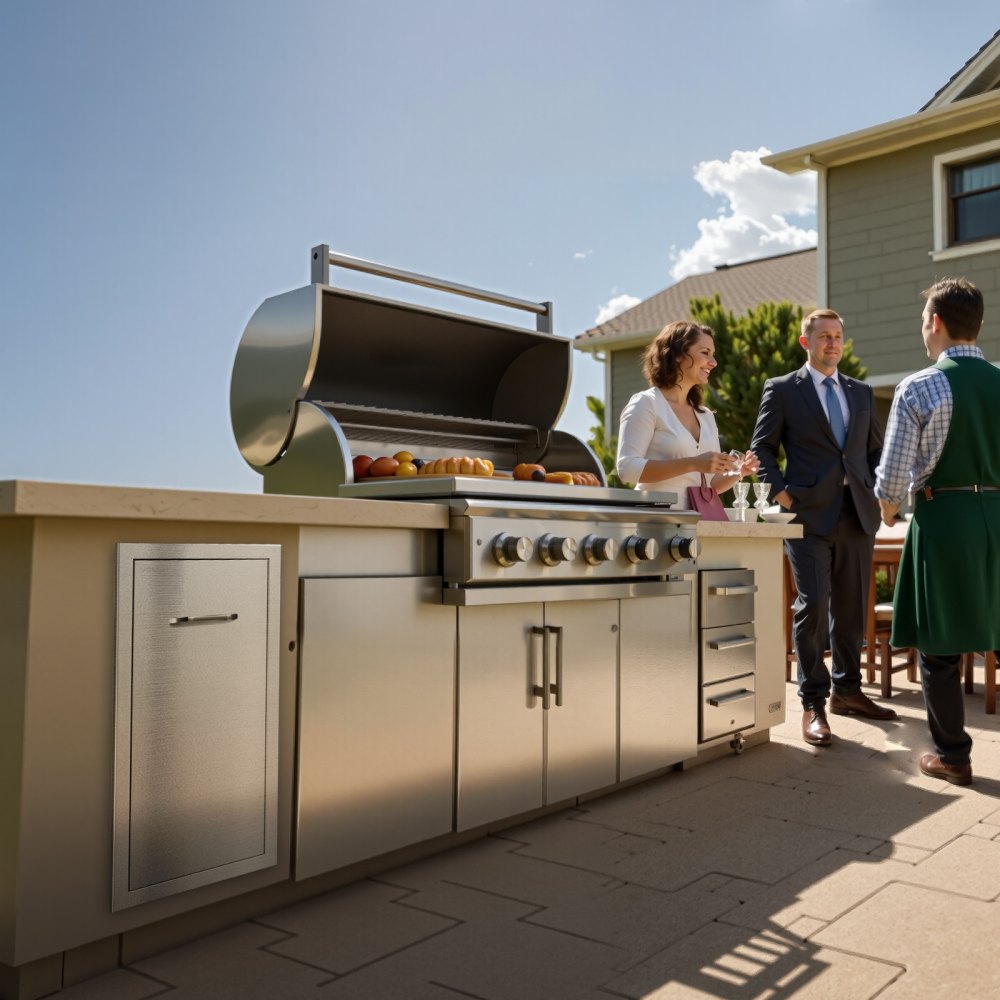 VEVOR Outdoor Kitchen Trash Drawer, 13.54"W x 19.61"D x 25.79"H Interior Storage, Multi-Purpose Outdoor Kitchen Drawers