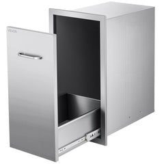VEVOR Outdoor Kitchen Trash Drawer, 13.54"W x 19.61"D x 25.79"H Interior Storage, Multi-Purpose Outdoor Kitchen Drawers