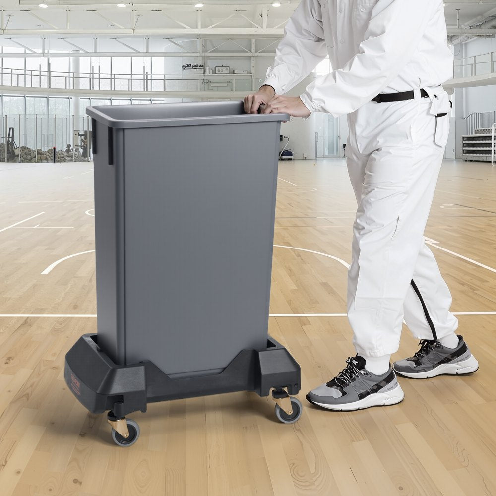 VEVOR Trash Can Dolly, Fit 16/23 Gallon Containers, Slim Trash Can Roller Base with 4 Lockable Wheels, 200lbs Weight