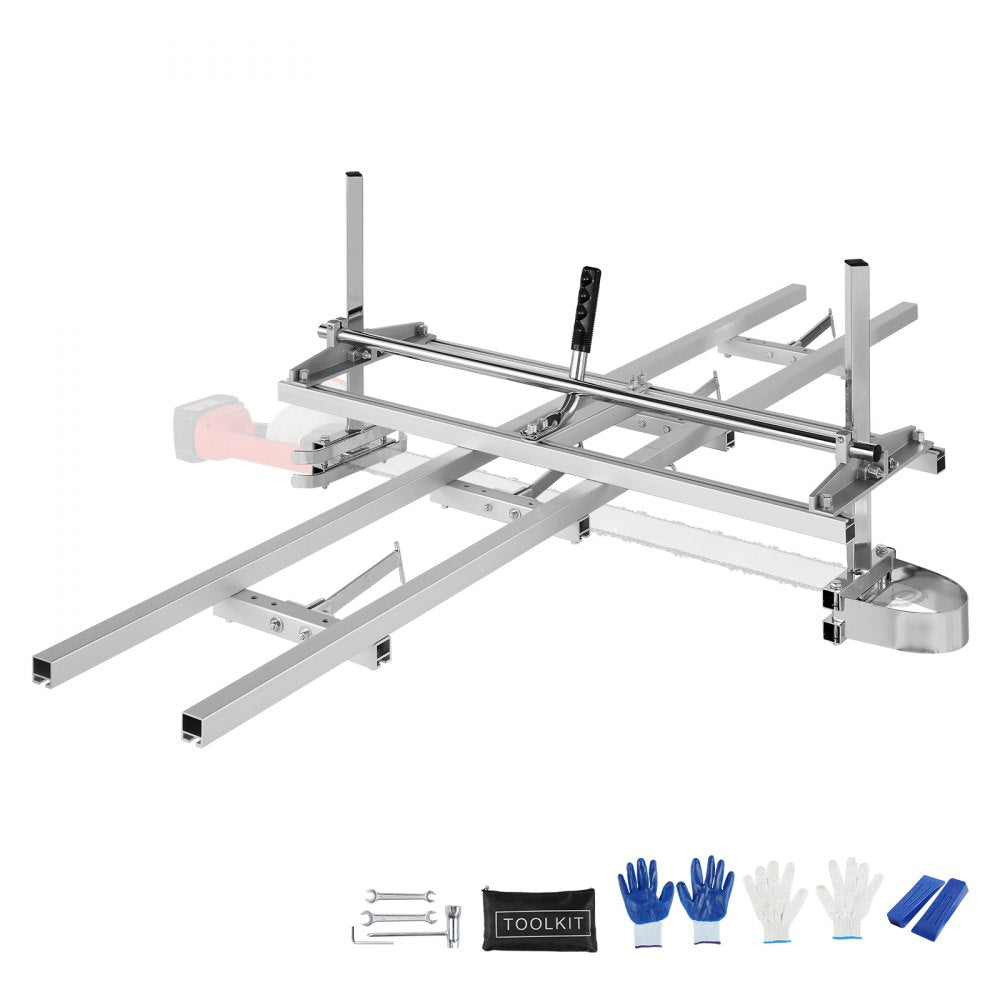 VEVOR Chainsaw Mill and Rail Mill Guide System, Portable Sawmill 14"-36" Guide Bar, 9ft Aluminum Saw Milling Rail Guide