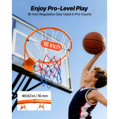 VEVOR Basketball Rim, Wall Door Mounted Basketball Hoop, Heavy Duty Q235 Basketball Flex Rim Goal Replacement with Net