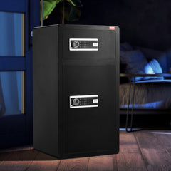 VEVOR Double Doors 7.2 cu.ft Safe Box with Key Lock & Password, Safe Lock Box with Fireproof Bag, Key Rack, LED Light