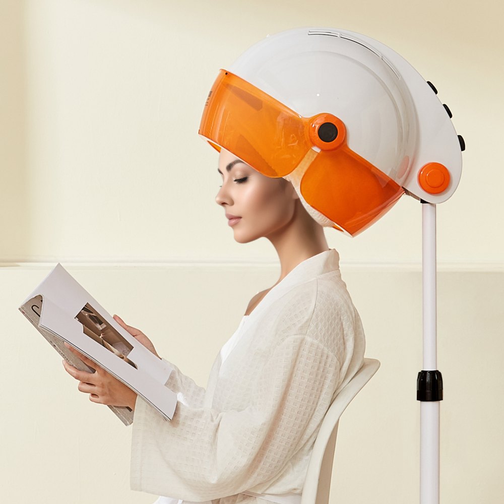 VEVOR Salon-Grade Hair Dryer, 1875W Powerful Stand Dryer, Adjustable Timer & 3 Heat/Speed Options, Mobile Base with