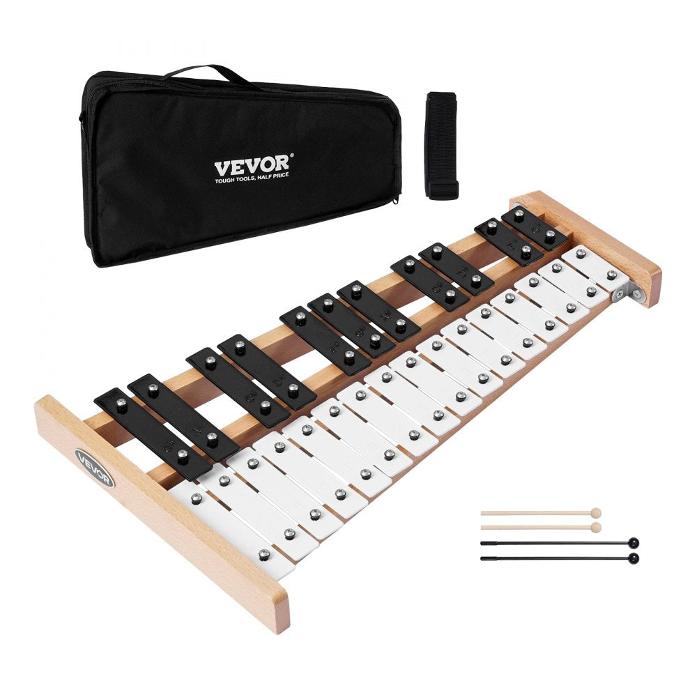 VEVOR Glockenspiel Xylophone, 27 Notes, Professional Xylophone Percussion Instrument, with Metal Keys, Includes 4