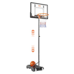 VEVOR Basketball Hoop, 5-7 ft Adjustable Height Portable Backboard System, 32 inch Basketball Hoop & Goal, Kids &