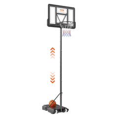 VEVOR Basketball Hoop, 4-10 ft Adjustable Height Portable Backboard System, 44 inch Basketball Hoop & Goal, Kids &