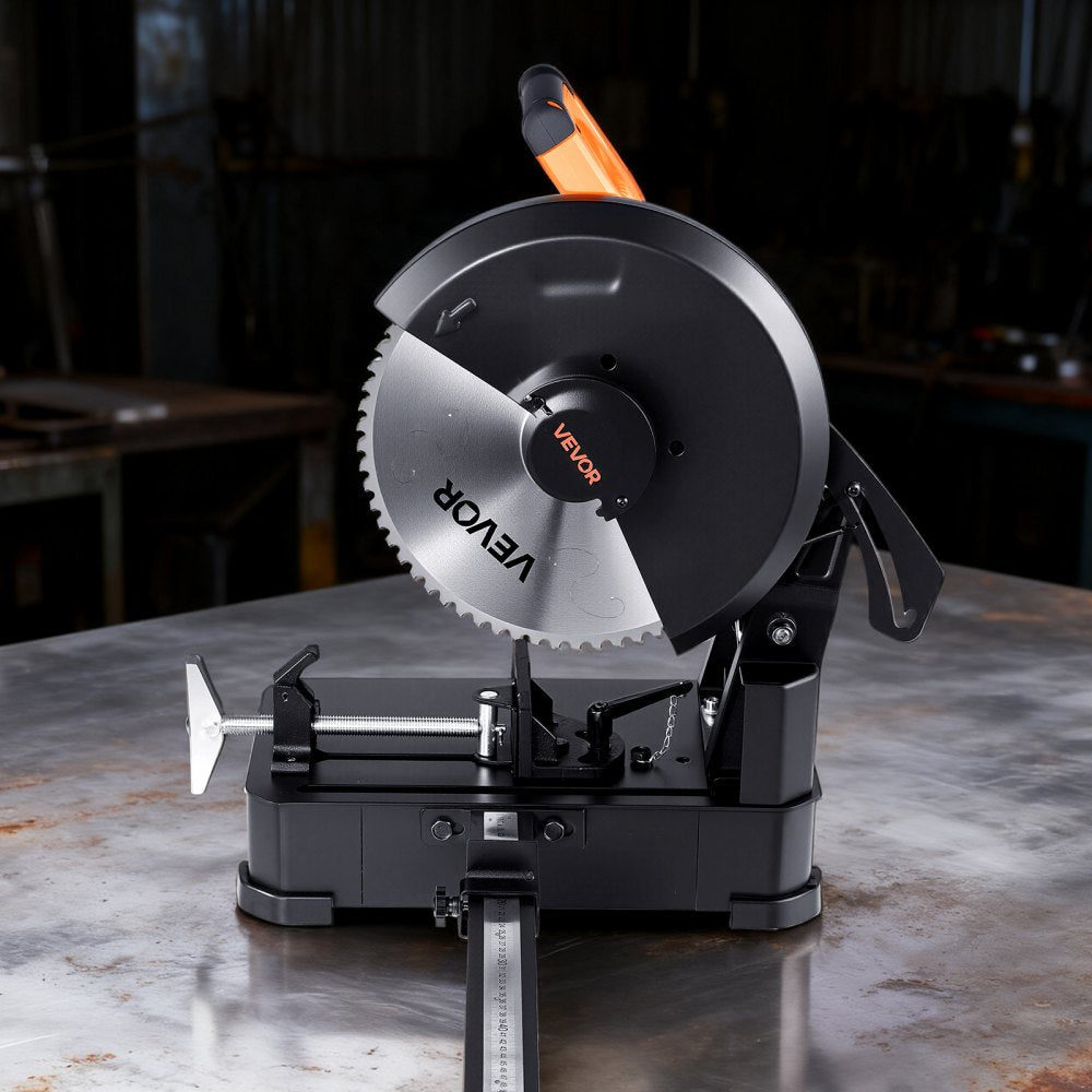 VEVOR Chop Saw, 14-inch Stainless Steel Cold Cut Blade, 3500 W Powerful Brushless Motor, 750-1200 r/min Adjustable