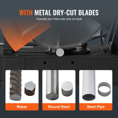 VEVOR Chop Saw, 14"/355mm Blade Diameter Cut Off Saw, 2800W 1200RPM Steel Cutting Machine, 0-45° Adjustable Dry Cut