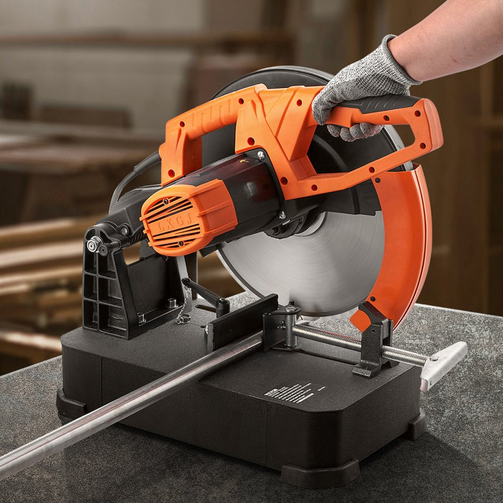 VEVOR Chop Saw, 14"/355mm Blade Diameter Cut Off Saw, 2800W 1200RPM Steel Cutting Machine, 0-45° Adjustable Dry Cut