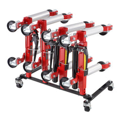 VEVOR Car Dolly Rack, Storage Rack with 360° Rotatable Wheels, Hydraulic Ratchet Trolley Jack Stand Organizer, Jack