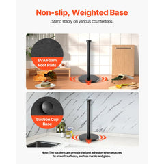 VEVOR Paper Towel Holder Countertop, Stainless Steel Kitchen Paper Towel Stand with Weighted Base and Suction Cups