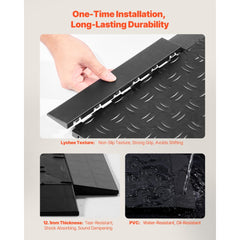 VEVOR Male Garage Floors Transition Edge Kit, 15 PCS Sturdy PP Interlocking Modular Garage Floor Edging Slip-resistant