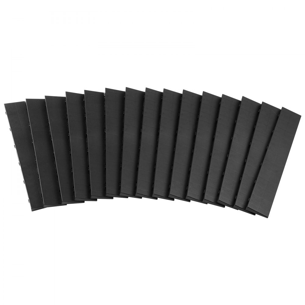 VEVOR Male Garage Floors Transition Edge Kit, 15 PCS Sturdy PP Interlocking Modular Garage Floor Edging Slip-resistant
