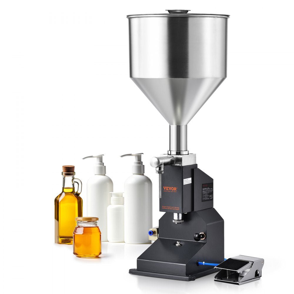 VEVOR Pneumatic Paste Liquid Filling Machine, 5-50ml Bottle Filler, Bottle Filling Machine, Stainless Steel Liquid