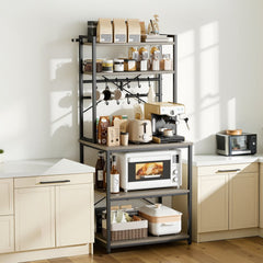 VEVOR Kitchen Bakers Rack, 23.6 inch Width Bakers Rack, Kitchen Stand with X-Shaped Support Bar, 12 S-Shaped Hooks
