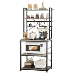 VEVOR Kitchen Bakers Rack, 23.6 inch Width Bakers Rack, Kitchen Stand with X-Shaped Support Bar, 12 S-Shaped Hooks
