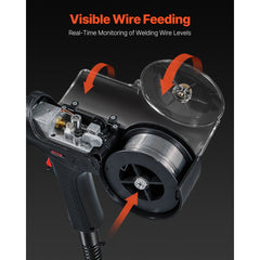 VEVOR 200Amp Spool Gun with 20FT Cable, Compatible with Hobart lronMan 240 Mig Welders, Suitable for 0.030" and 0.035"