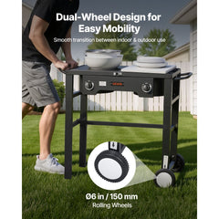 VEVOR 2 Burner Outdoor Propane Gas Stove, 150,000 BTU Propane LPG Gas Camping Stove, Foldable Heavy-duty Carbon Steel