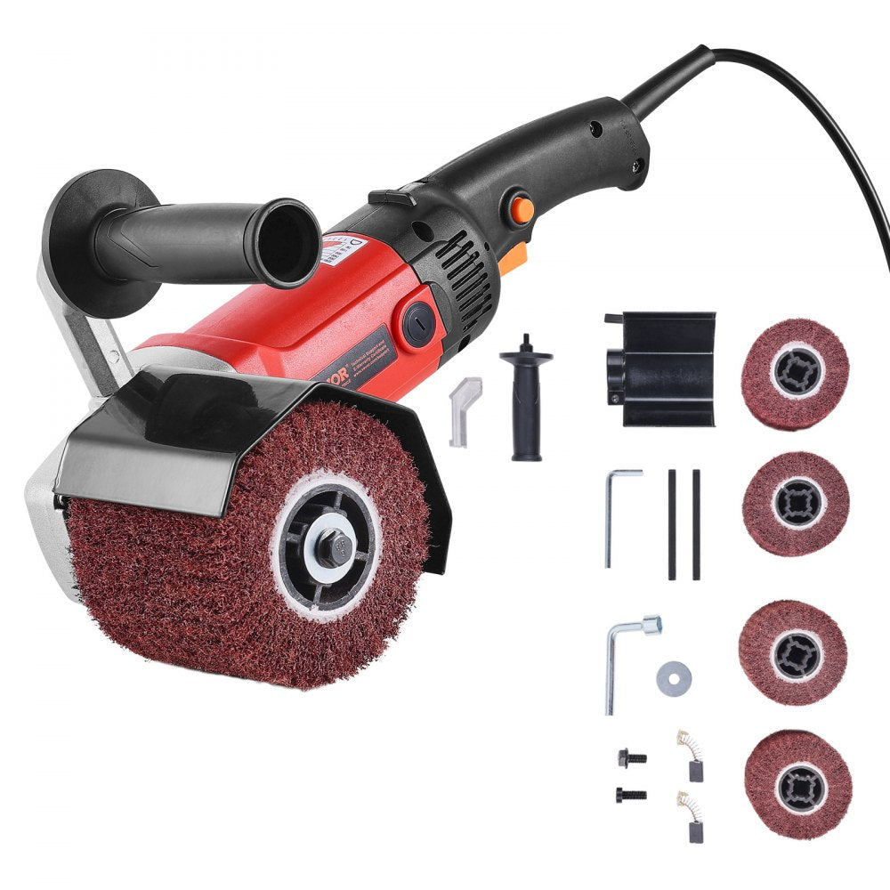 VEVOR Burnishing Polishing Machine, 1200W 6 Variable Speed Surface Conditioning Tool, Handheld Electric Metal