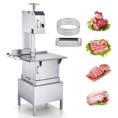VEVOR Commercial Electric Meat Bandsaw, 2200W Stainless Steel Vertical Bone Sawing Machine, Workbeach 24.4" x 20.5"