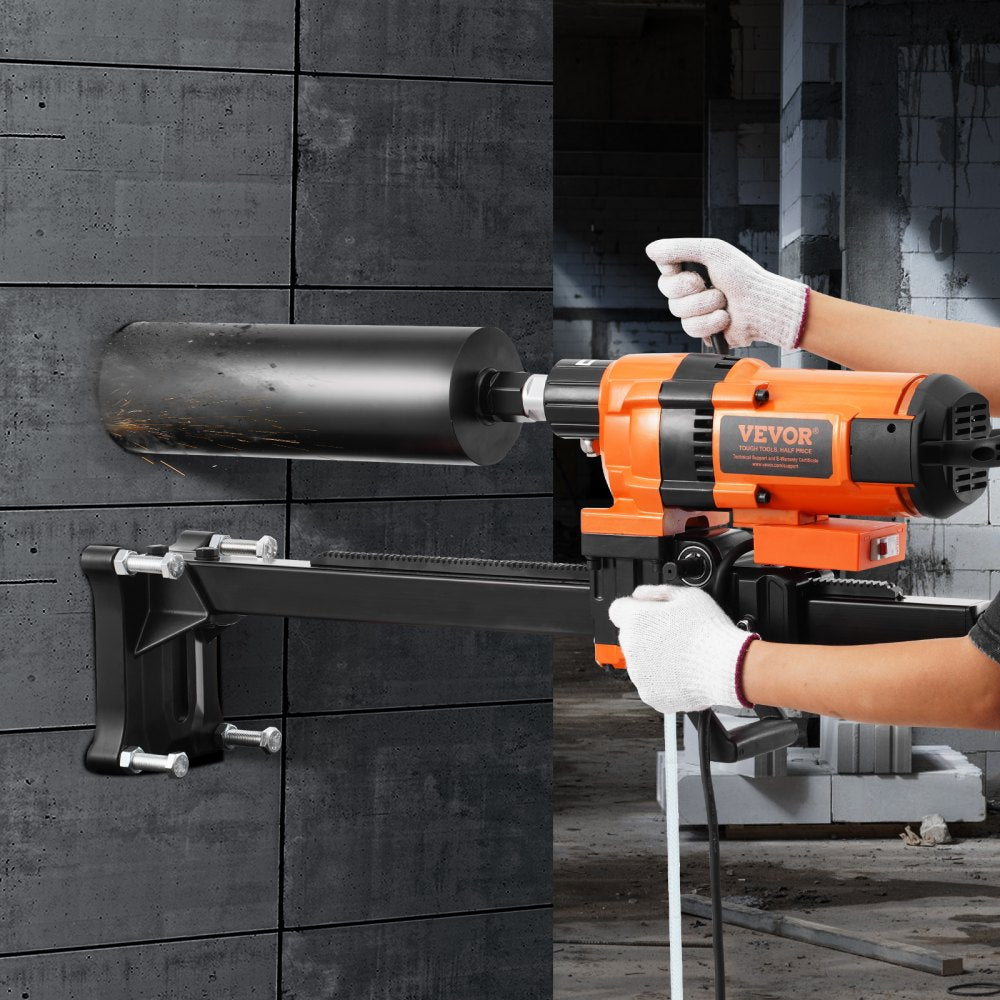 VEVOR Core Drill Machine, 0.8-11.8in Drilling Diameter Diamond Core Drill Rig with Stand and Core Drill Bit, 3500W
