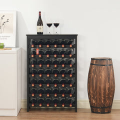VEVOR 42 Bottle Modular Wine Rack, 7-Tier Solid Bamboo Wood Storage Racks with Table Top, Floor Freestanding Wines