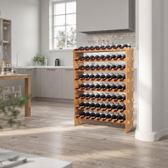 VEVOR 72 Bottle Stackable Modular Wine Rack, 8-Tier, Floor Freestanding Wine Storage Rack, Sturdy Wines Holder Display